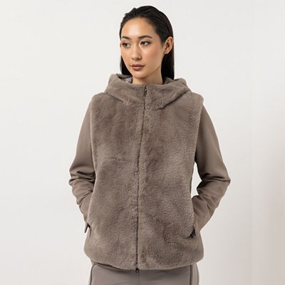 STEFFEN SCHRAUT Webpelz-Weste gestepptes Rückenteil vordere Nahttaschen figurumspielend