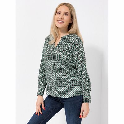 EVA LUTZ Bluse Layla, 1/1-Arm Manschetten Zierfalte figurumspielend