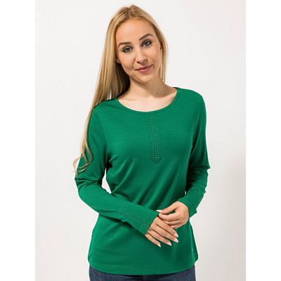 EVA LUTZ Shirt Rundhalsausschnitt mit ECOVERO Viskose figurumspielend