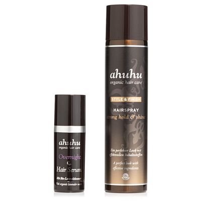 ahuhu organic hair care Overnight Hair Serum 30ml & Hairspray 300ml