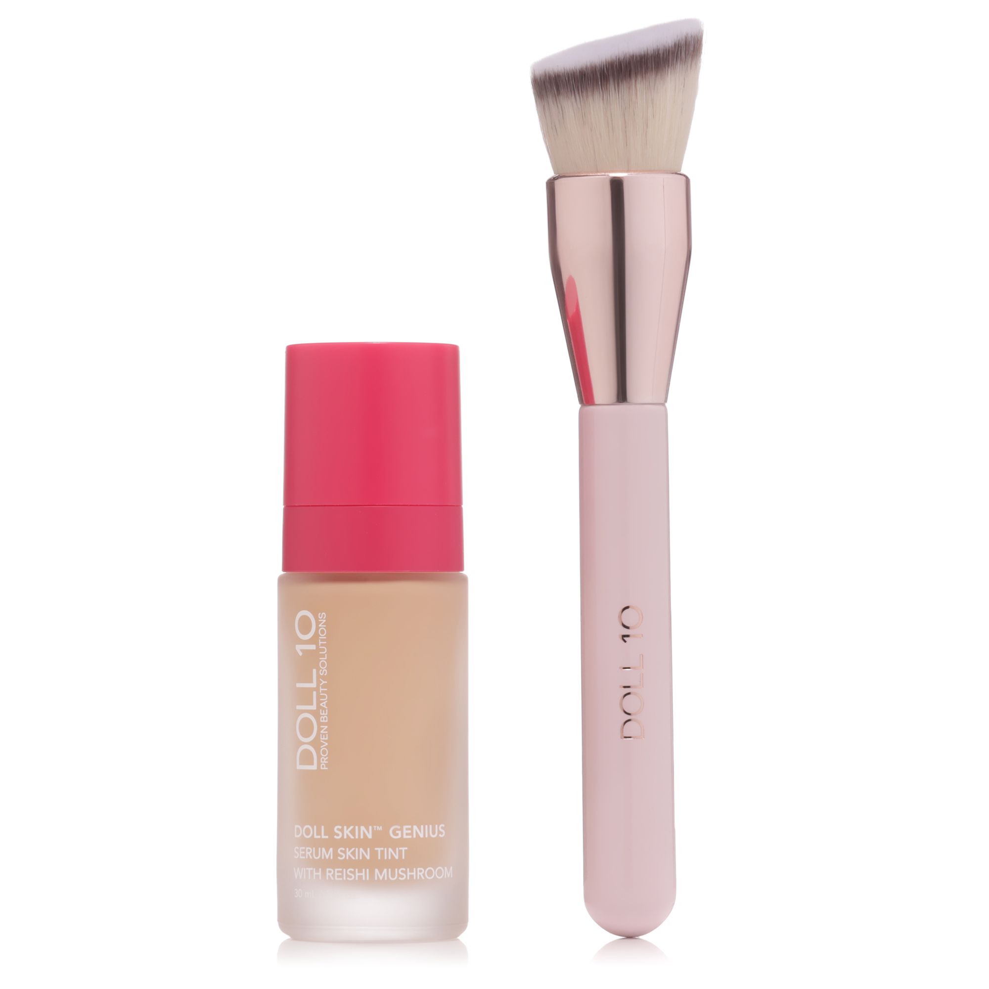 DOLL 10 BEAUTY Skin Genius Serum Foundation Reishi Mushroom 30ml mit Pinsel