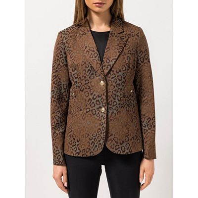 STEFFEN SCHRAUT Blazer goldene Zierknöpfe Allover-Druck figurbetont