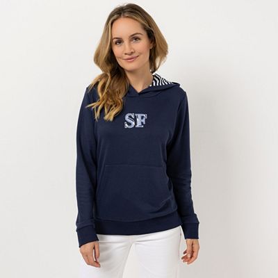 STRANDFEIN Sweatshirt mit Kapuze gestreiftes Futter OEKO-TEX®Standard 100 figurumspielend