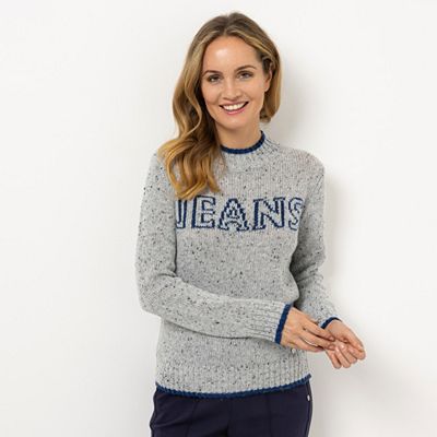 Thumbnail - STRANDFEIN Pullover leichter Stehkragen 50% recycelte Fasern figurumspielend