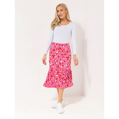 KIM & CO. Rock, mittlere Länge Brazil Knit Jersey Volant am Saum figurumspielend