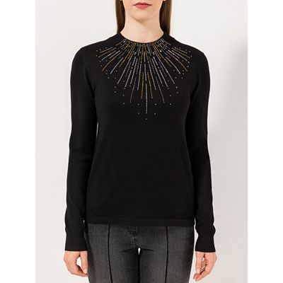 STEFFEN SCHRAUT Pullover Stehkragen Strass-Details figurbetont