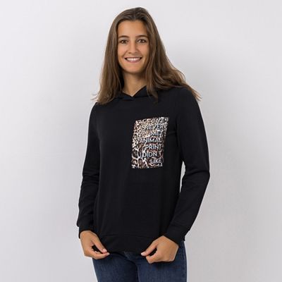DINE 'N' DANCE Sweatshirt mit Kapuze langarm figurumspielend