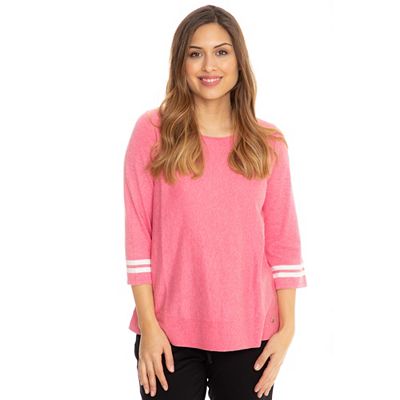 STRANDFEIN Pullover, 3/4-Arm Rundhalsausschnitt Kontraststreifen