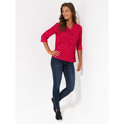 KIM & CO. Shirt, 3/4-Arm Brazil Knit Jersey Zierknöpfe figurumspielend