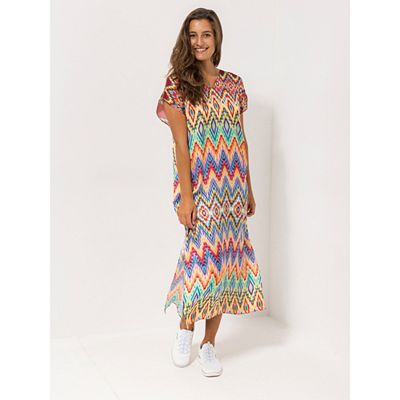 Thumbnail - ANNI FOR FRIENDS Kaftan V-Ausschnitt Allover-Druck leger weit