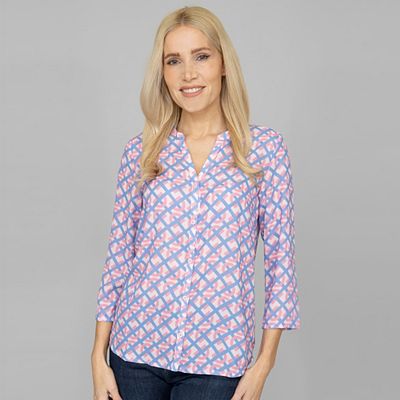 DAWID by Dawid Tomaszewski Bluse, 7/8-Arm Kellerfalte figurumspielend