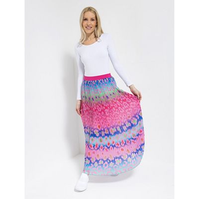 DINE 'N' DANCE Plisseerock Rundumdehnbund gefüttert knöchellang