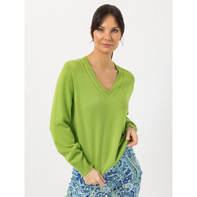 STEFFEN SCHRAUT Pullover V-Ausschnitt Strick-Detail leger weit