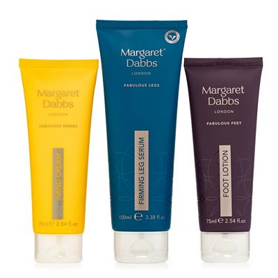 MARGARET DABBS LONDON Firming Leg Serum 100ml Hydrating Foot Lotion & Hand Cream je 75ml