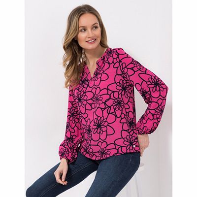 Thumbnail - EVA LUTZ Bluse Liz, Langarm Zierausschnitt 100% Viscose leger weit
