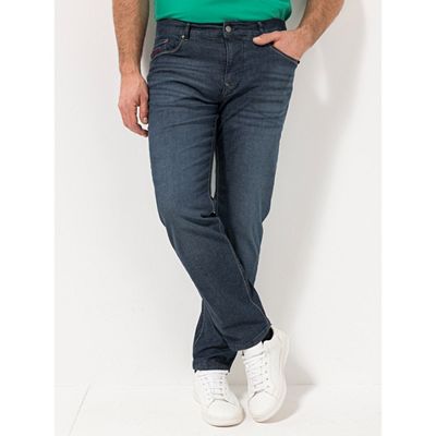 STRANDFEIN Menswear Jeanshose 5-Pocket Style elastisch Logo-Stickerei