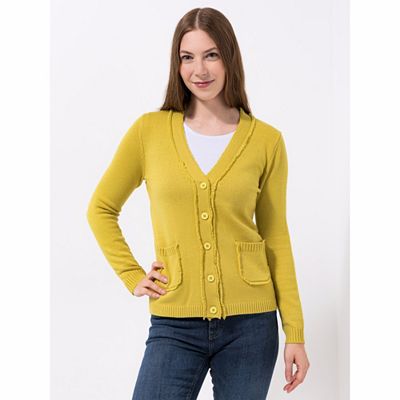Thumbnail - DAWID by Dawid Tomaszewski Cardigan, Taschen Fransendetails figurumspielend