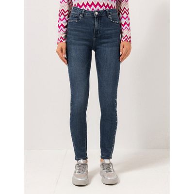 STEFFEN SCHRAUT Jeans knöchellang Nieten-Details sehr schmales Bein