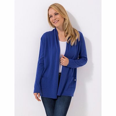 EVA LUTZ Cardigan offene Front Kaschmiranteil figurumspielend