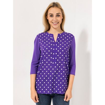 ANNI FOR FRIENDS Blusenshirt Abby 3/4-Arm Materialmix figurumspielend