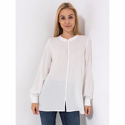 Thumbnail - DINE 'N' DANCE Bluse, 1/1-Arm Rundhalsausschnitt mit Knopf leger weit