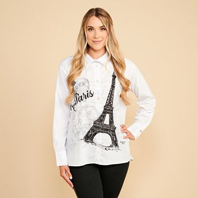 Thumbnail - SCHIFFHAUER MUNICH® Bluse, Hemdkragen Knopfleiste Strasssteinbesatz weite Form
