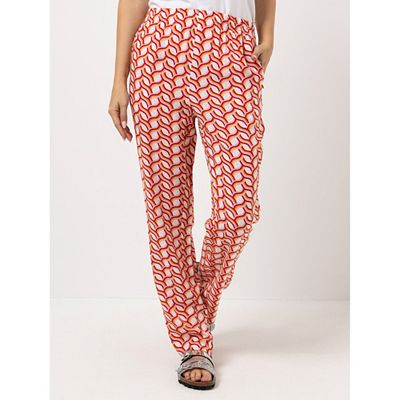 DINE 'N' DANCE Hose Rundumdehnbund Allover-Druck gerades Bein