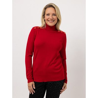 Thumbnail - KILIAN KERNER SENSES Pullover, Langarm mit Rollkragen Kuss-Applikation figurumspielend