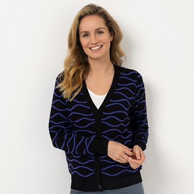 Thumbnail - EVA LUTZ Cardigan V-Ausschnitt Knopfleiste figurumspielend