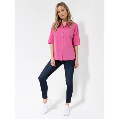 Thumbnail - DINE 'N' DANCE Bluse, langer 1/2-Arm Knopfleiste Hemdkragen leger weit