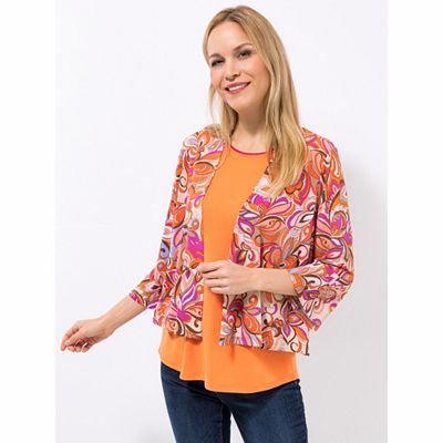 Thumbnail - KIM & CO. Cardigan, Bolero-Form Brazil Knit Jersey Druckauswahl figurumspielend