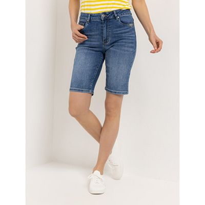 STRANDFEIN Bermuda 5-Pocket Style Logo-Applikation gerades Bein