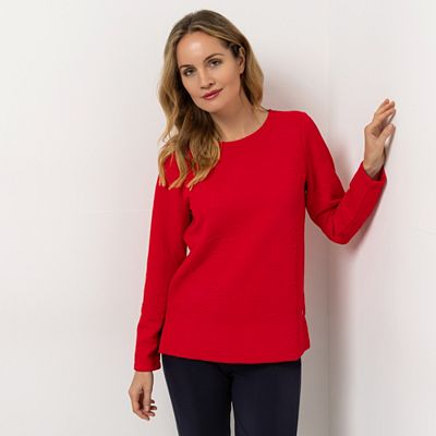 STRANDFEIN Sweatshirt Rundhalsausschnitt 3-D Logo figurumspielend