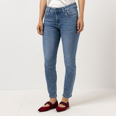 STEFFEN SCHRAUT Jeans, 5-Pocket-Style knöchellang Strassdetails schmales Bein