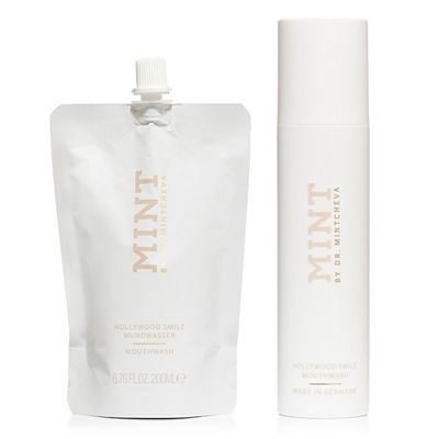 MINT HOLLYWOOD SMILE Set aus Mundwasser & Nachfüllpack mit aufhellender Wirkung