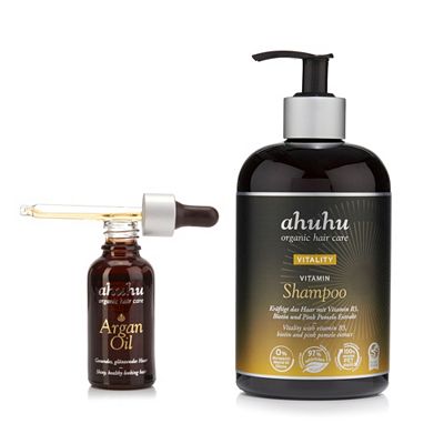 ahuhu organic hair care Vitamin Shampoo 500ml & Argan Oil 30ml