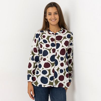 Thumbnail - DINE 'N' DANCE Bluse, 1/1-Arm Rundhalsausschnitt Paspel-Detail figurumspielend