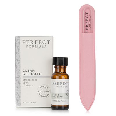 PERFECT FORMULA Clear Gel Coat 18ml mit großer Kristall Nagelfeile