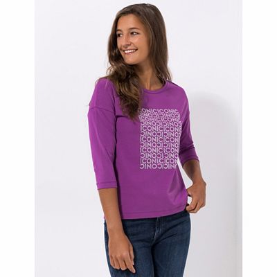 ICONIC by Marina Hoermanseder Shirt, 3/4 Arm Druck mit Strass figurumspielend