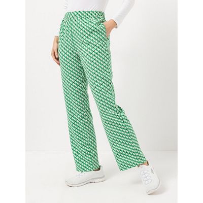 EVA LUTZ Hose Rundumdehnbund gemustert weites Bein