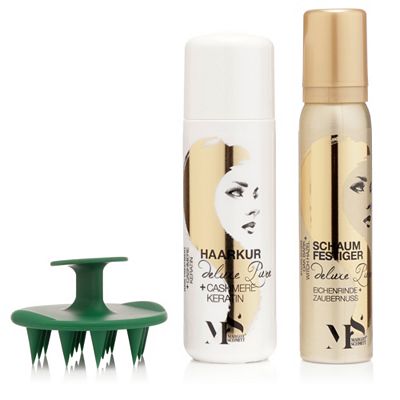 MARGOT SCHMITT® Deluxe Pure Haarkur 200ml Schaumfestiger 100ml Kopfmassagebürste