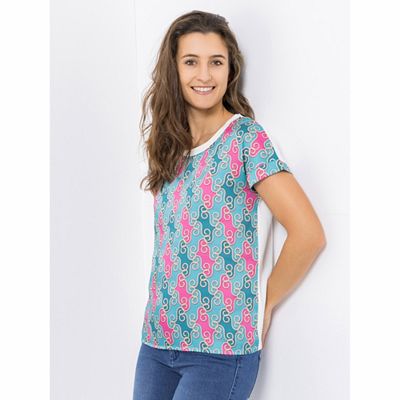 ANNI FOR FRIENDS Blusenshirt Anja 1/2-Arm Rundhalsausschnitt Rücken in Jersey