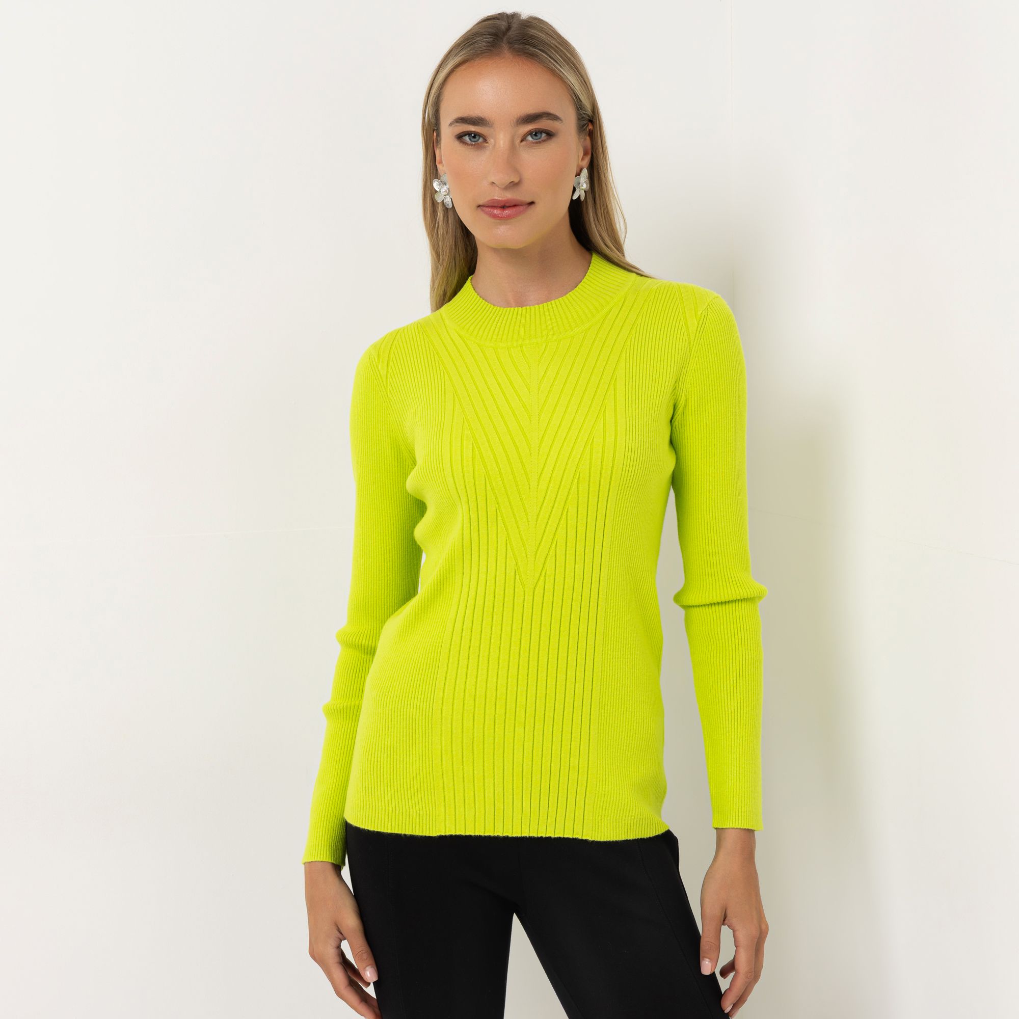 STEFFEN SCHRAUT Pullover Rundhalsausschnitt Rippenstrick figurbetont