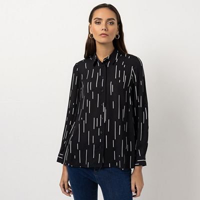 STEFFEN SCHRAUT Bluse Bali Hemdkragen Knopfleiste leger weit