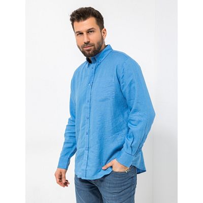 STRANDFEIN Menswear Hemd Hemdkragen 100% Leinen Brusttasche