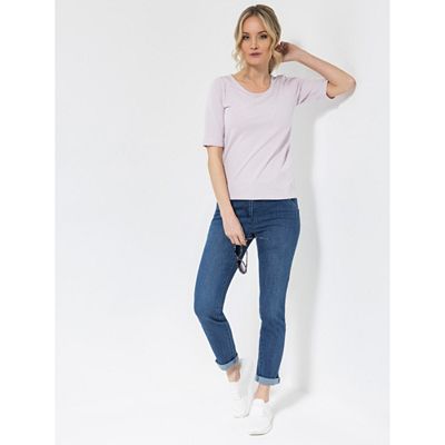 STRANDFEIN Shirt, 1/2-Arm Rundhalsausschnitt Logostickerei figurumspielend