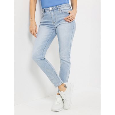 STEFFEN SCHRAUT Jeanshose knöchellang Strass-Details sehr schmales Bein