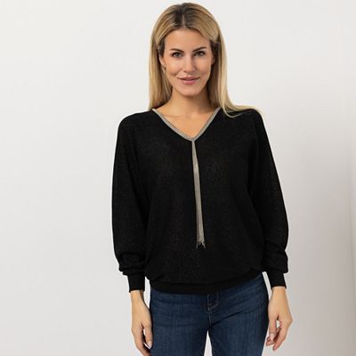 Thumbnail - KILIAN KERNER SENSES Pullover, Langarm Fledermausärmel mit Kettendetail leger weit