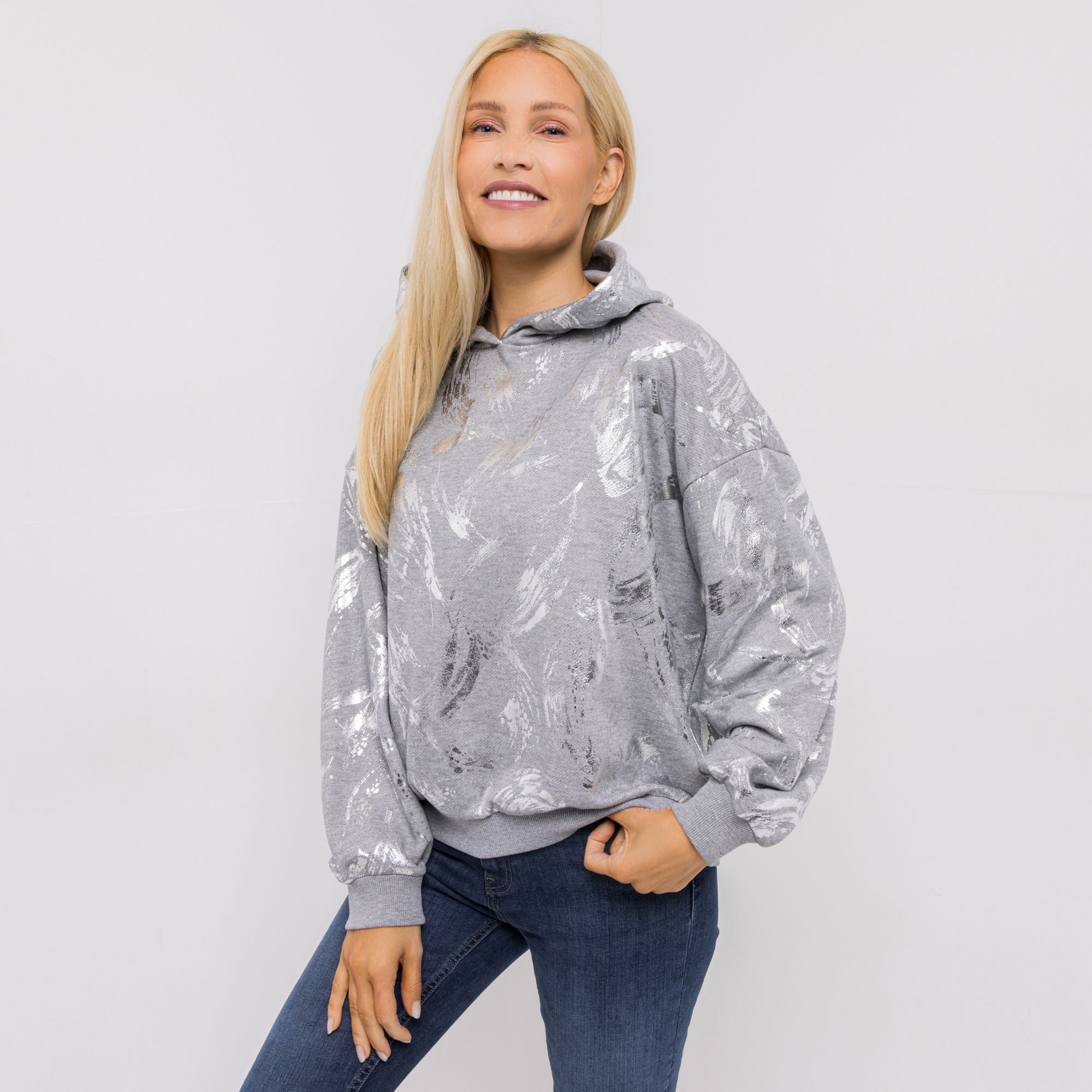 DINE 'N' DANCE Sweatshirt mit Kapuze Langarm oversize