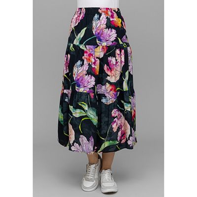 ANNI FOR FRIENDS Rock Rundumdehnbund drei Stufen Allover-Druck